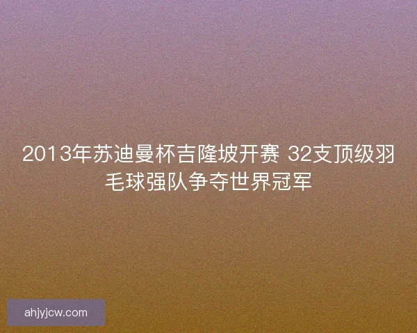 2013年苏迪曼杯吉隆坡开赛 32支顶级羽毛球强队争夺世界冠军 2013年苏迪曼杯吉隆坡开赛 32支顶级羽毛球强队争夺世界冠军