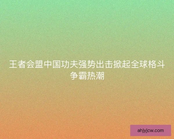 王者会盟中国功夫强势出击掀起全球格斗争霸热潮 王者会盟中国功夫强势出击掀起全球格斗争霸热潮