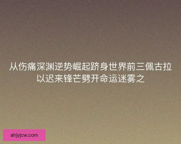 从伤痛深渊逆势崛起跻身世界前三佩古拉以迟来锋芒劈开命运迷雾之 从伤痛深渊逆势崛起跻身世界前三佩古拉以迟来锋芒劈开命运迷雾之